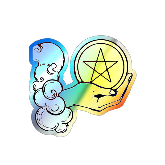 Ace of Pentacles - Holographic Die-cut Stickers